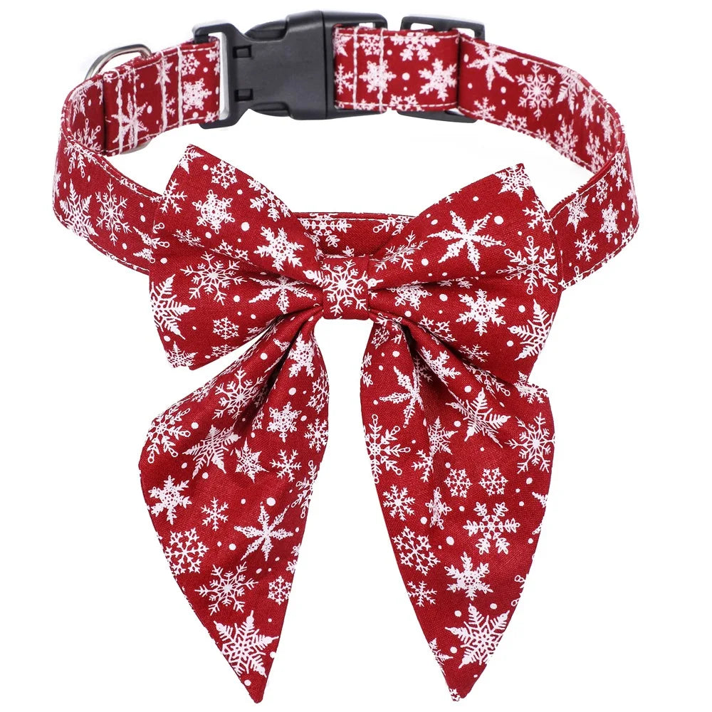 Christmas Bow Dog Collar