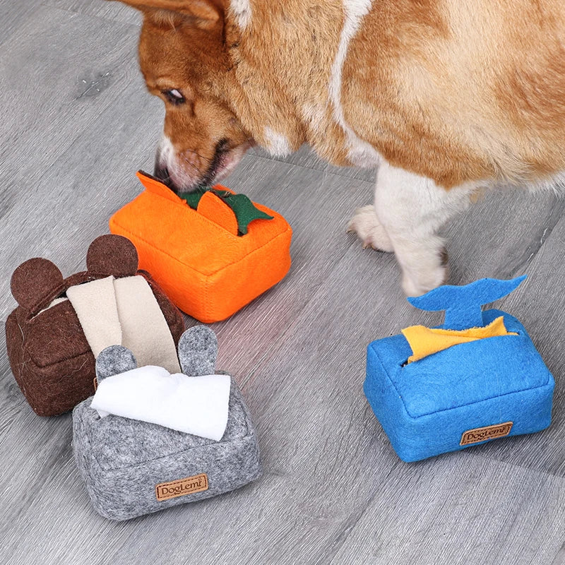 Dog Snuffle Tissue Box Toy
