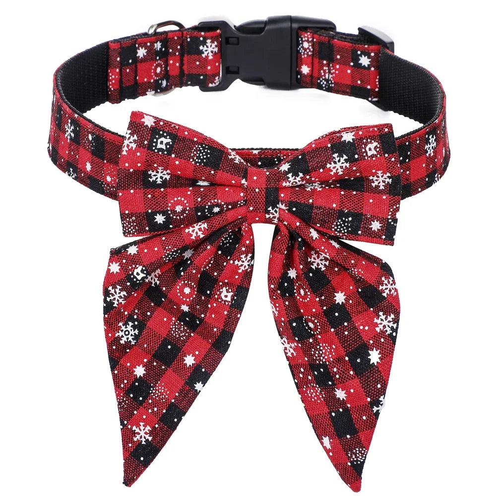 Christmas Bow Dog Collar