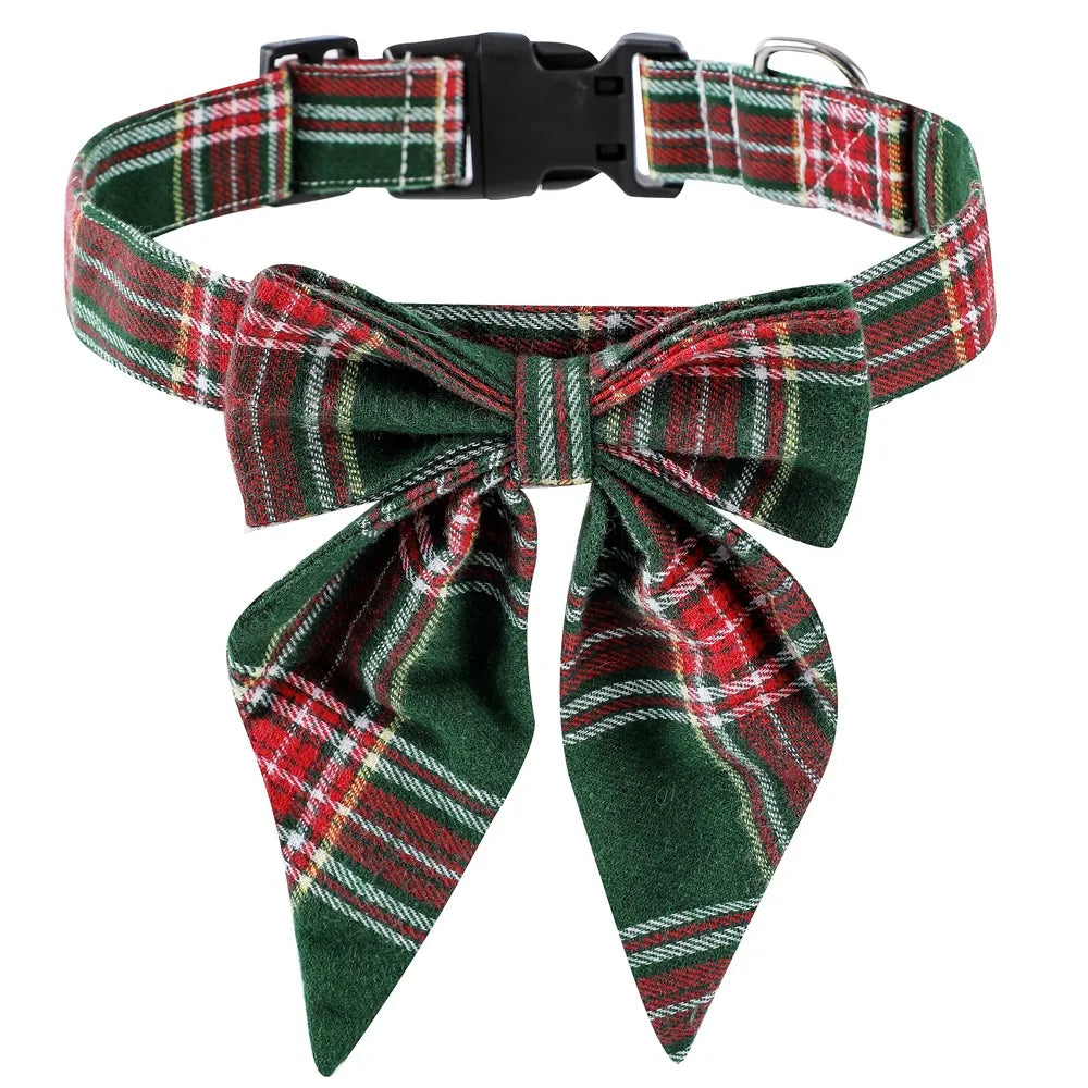Christmas Bow Dog Collar