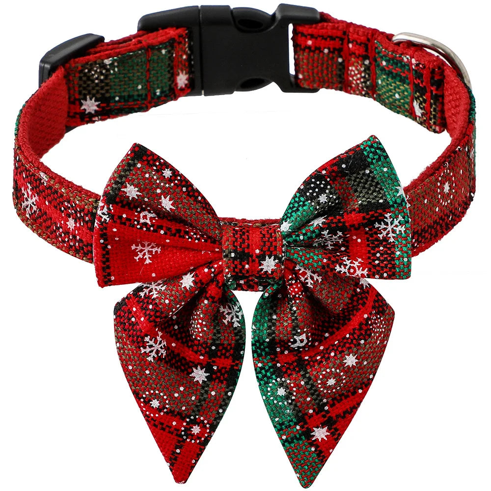 Christmas Bow Dog Collar