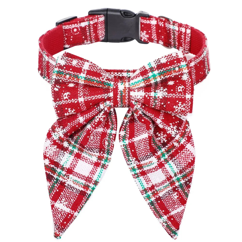 Christmas Bow Dog Collar